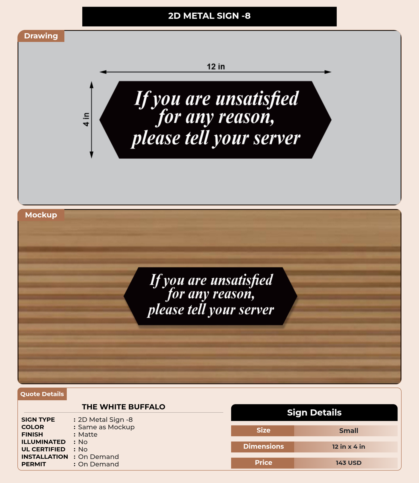 CUSTOM MOCKUP SIGN FOR The White Buffalo