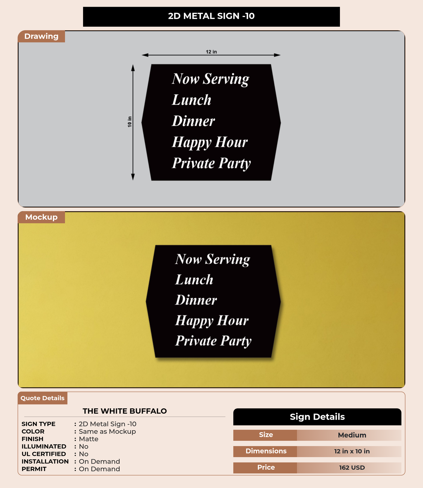 CUSTOM MOCKUP SIGN FOR The White Buffalo
