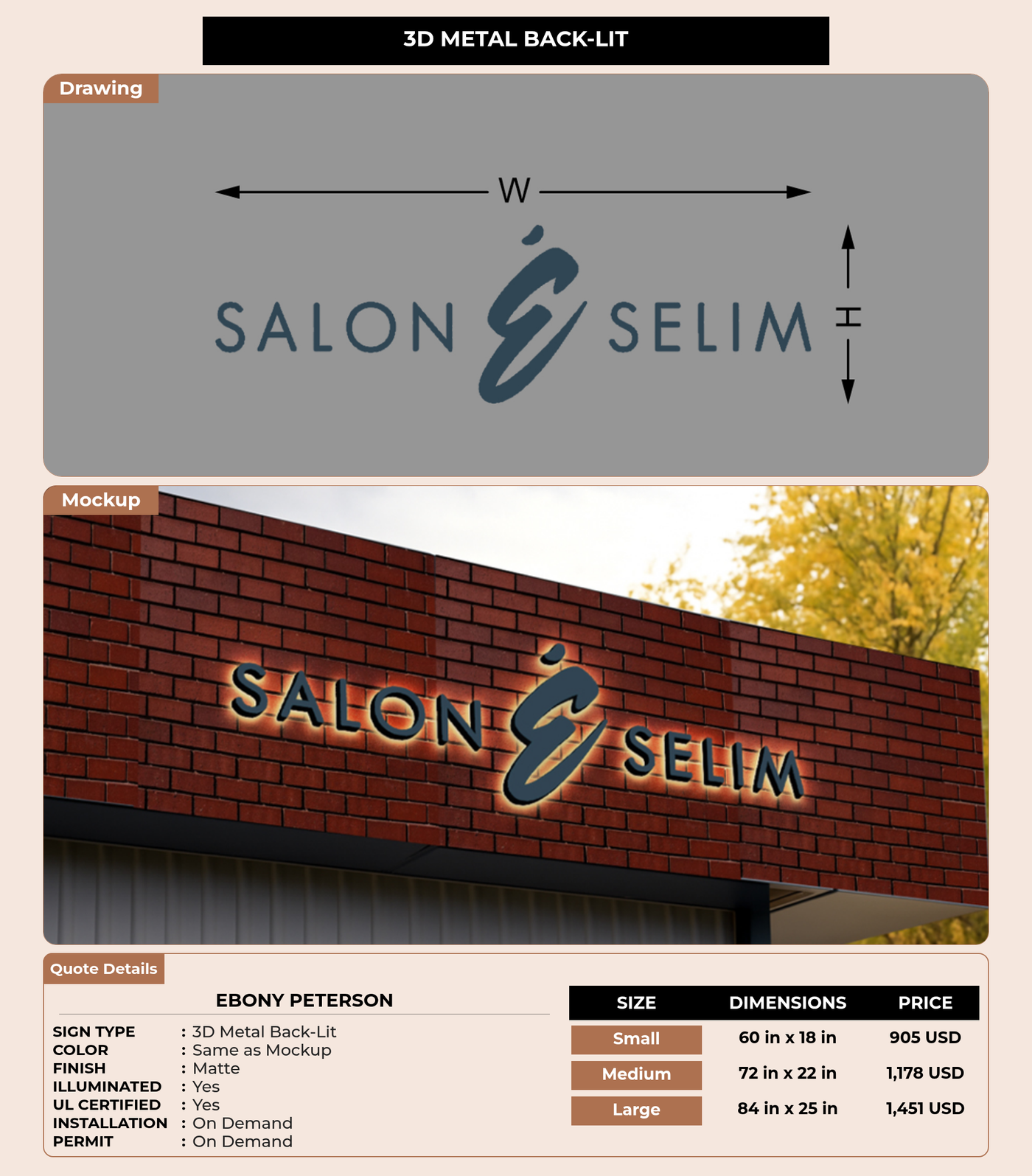 CUSTOM MOCKUP SIGN FOR Ebony Peterson