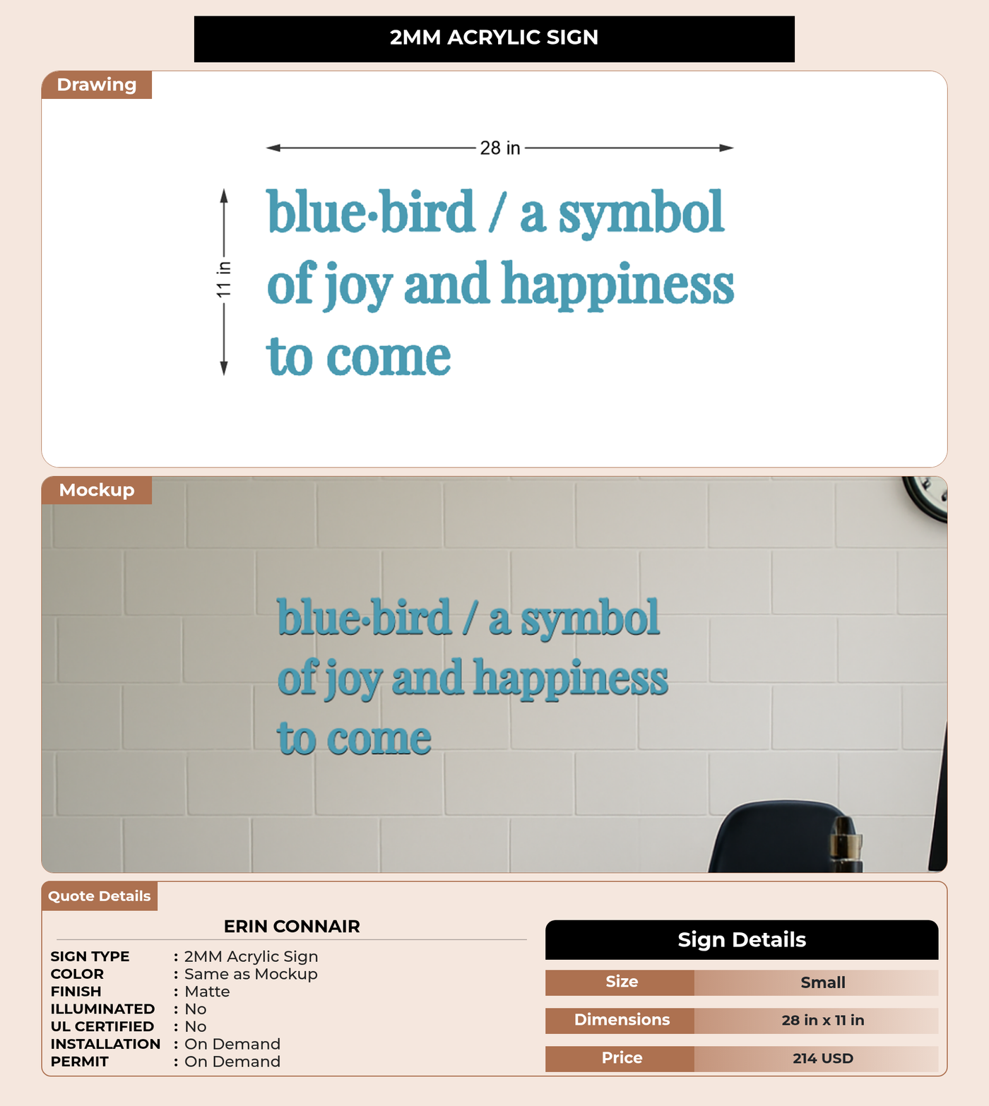 CUSTOM MOCKUP SIGN FOR Erin Connair