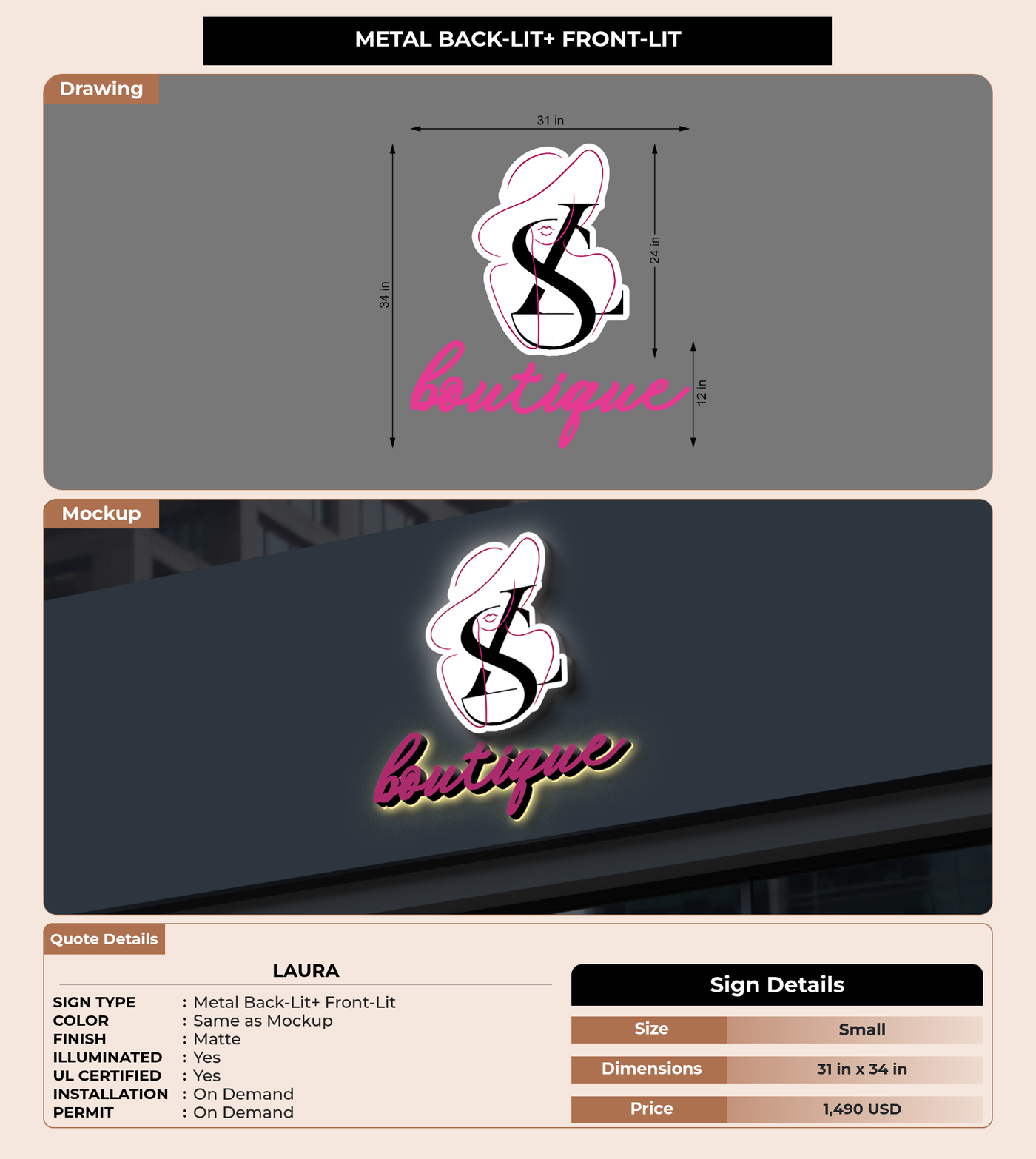 CUSTOM MOCKUP SIGN FOR laura