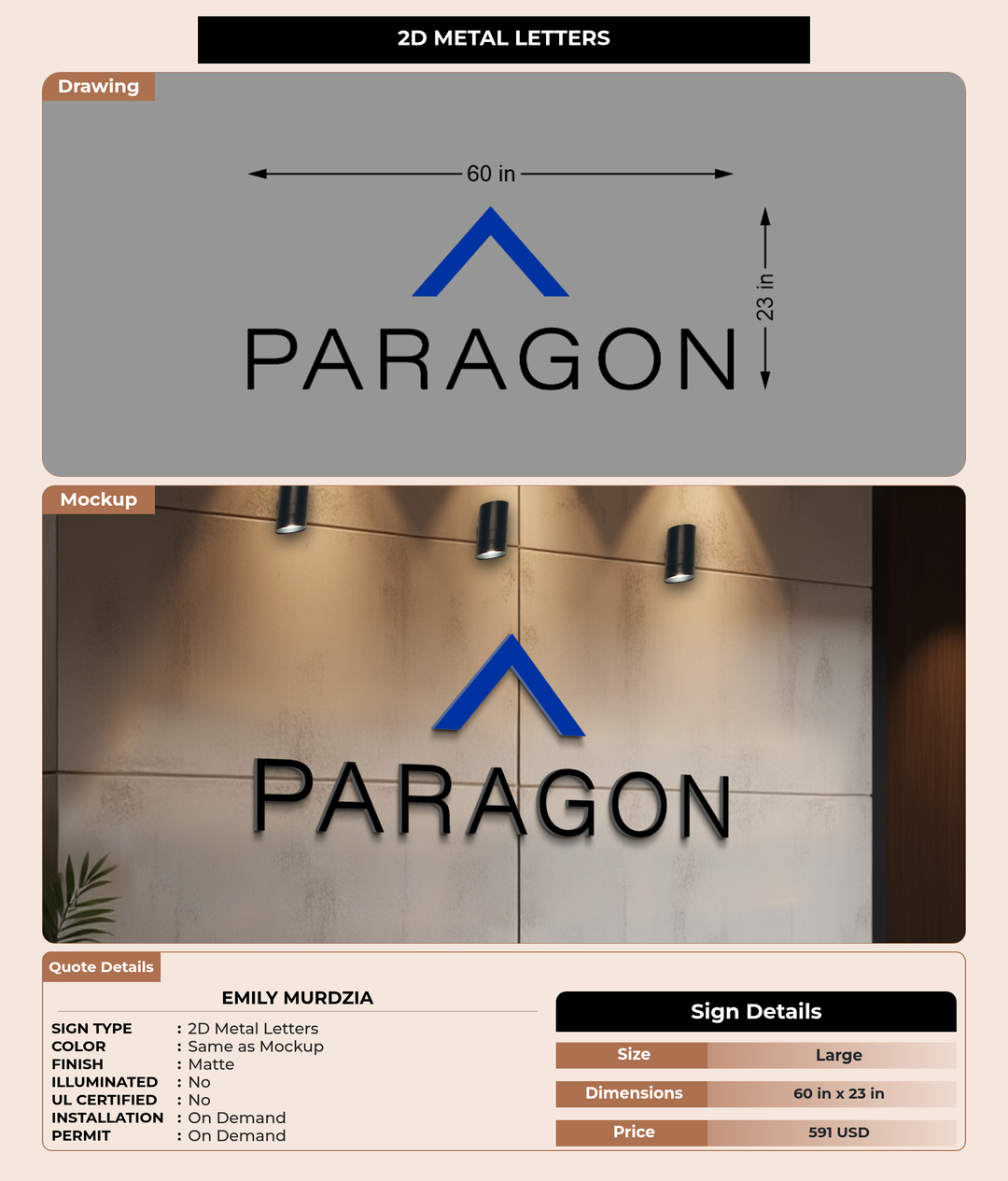 CUSTOM MOCKUP SIGN FOR Emily Murdzia