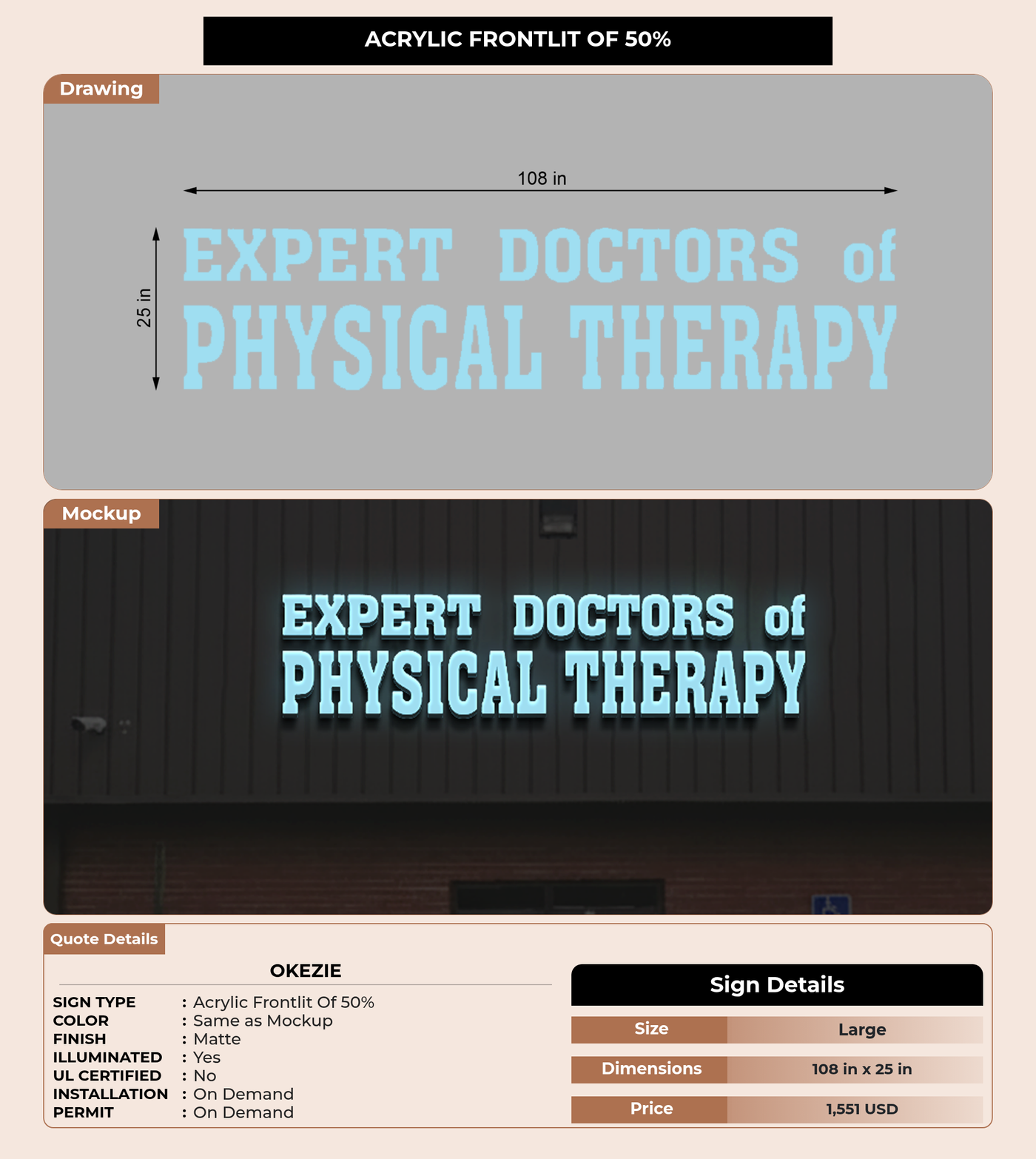 CUSTOM MOCKUP SIGN FOR Okezie