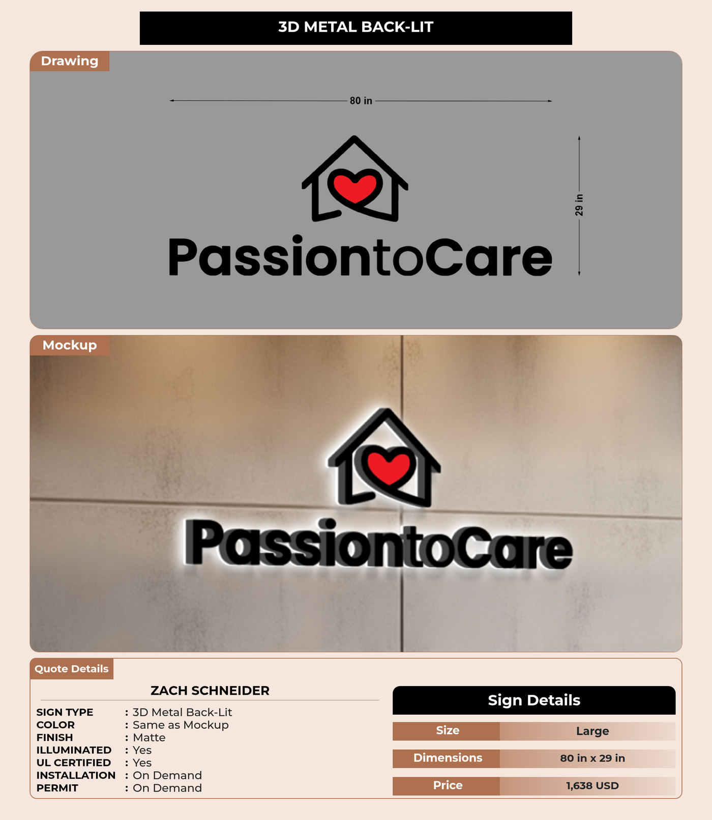 CUSTOM MOCKUP SIGN FOR Zach Schneider