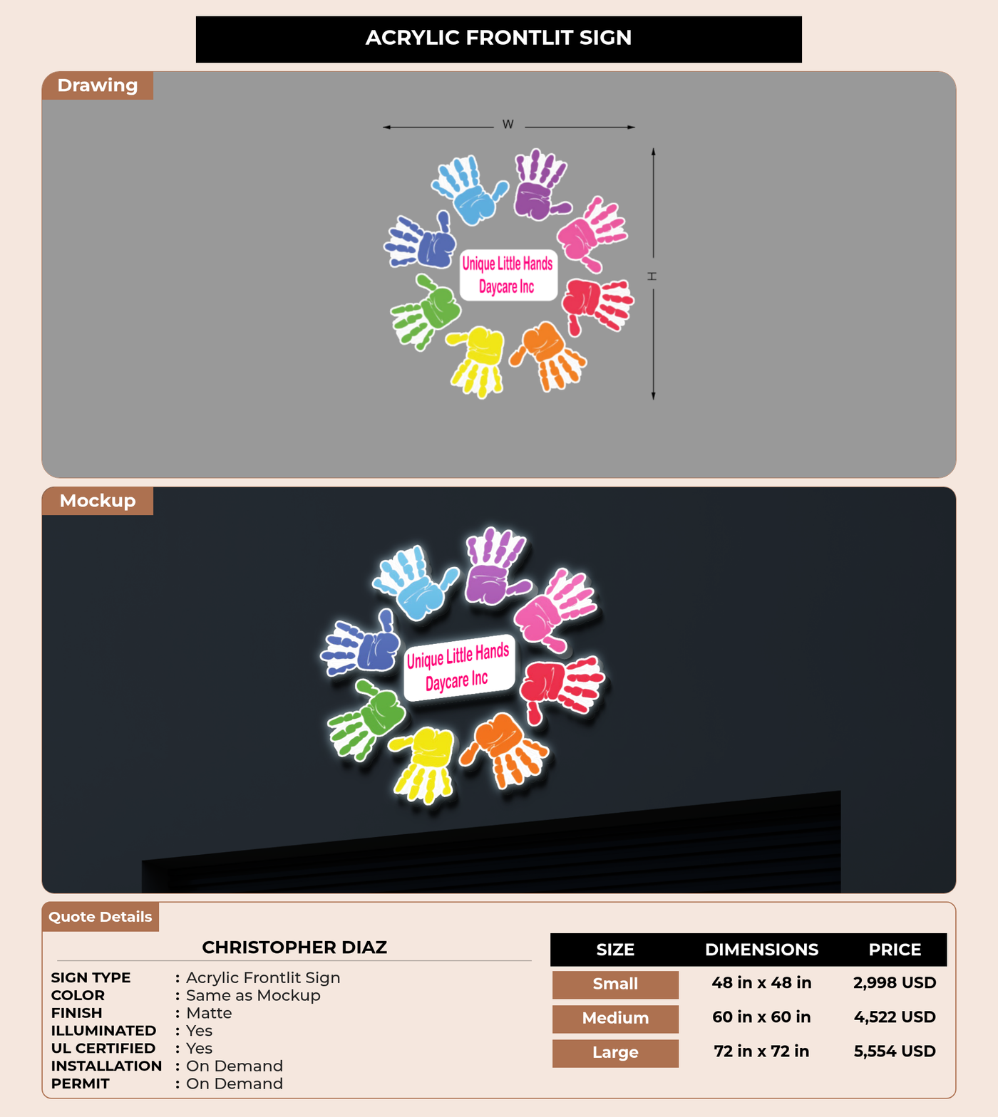 CUSTOM MOCKUP SIGN FOR Christopher Diaz