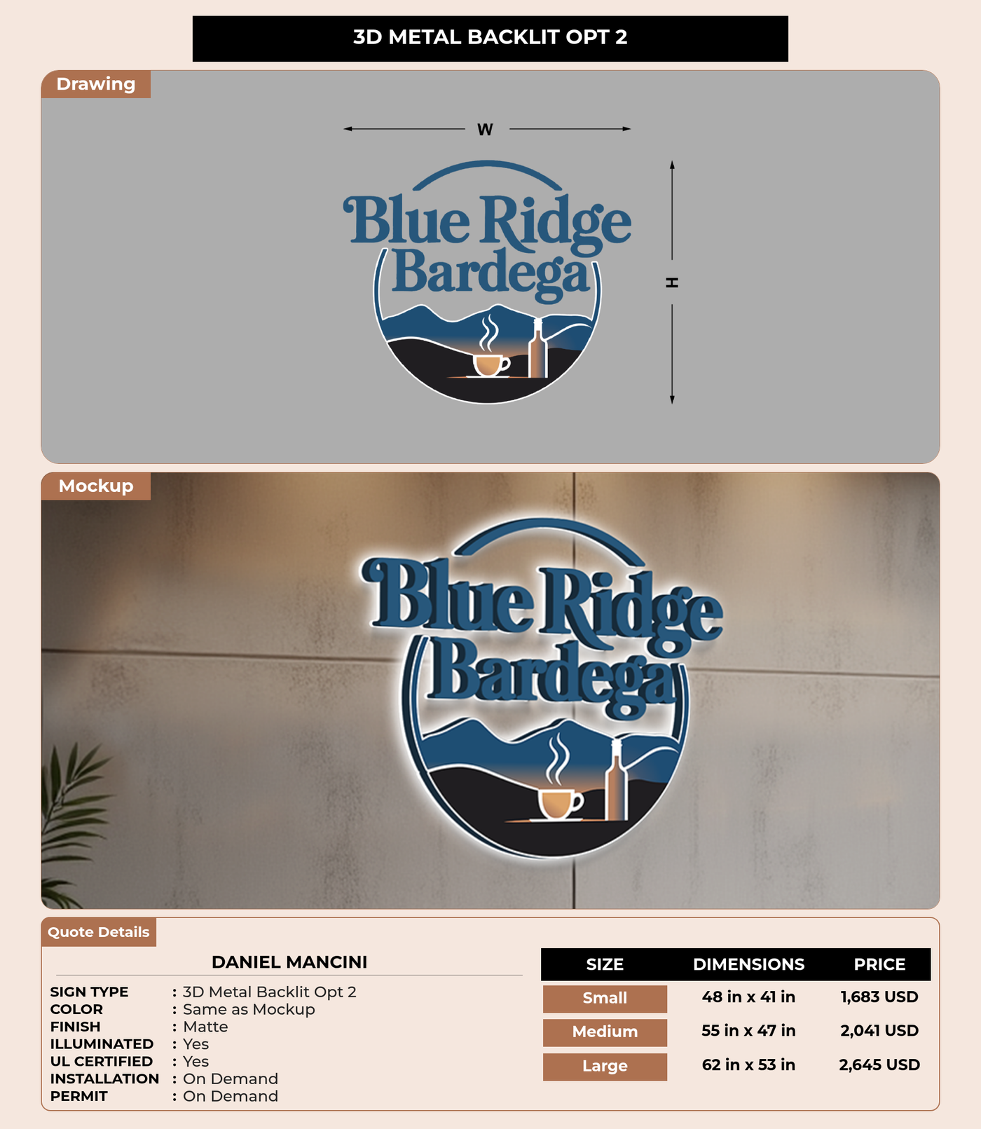 CUSTOM MOCKUP SIGN FOR Daniel Mancini