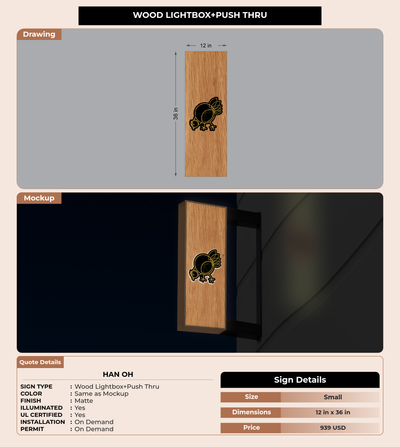 CUSTOM MOCKUP SIGN FOR Han Oh