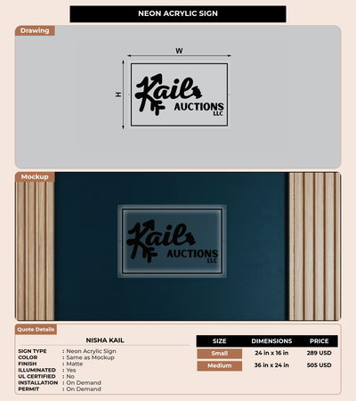 CUSTOM MOCKUP SIGN FOR Nisha Kail