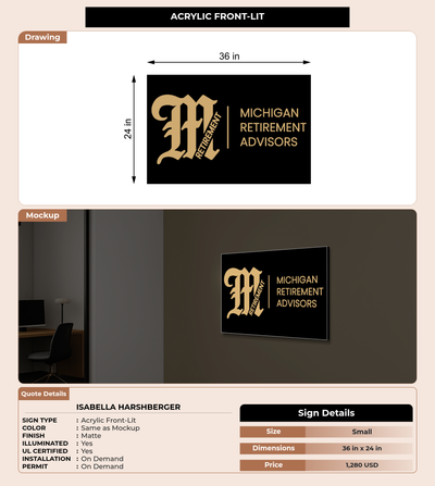 CUSTOM MOCKUP SIGN FOR Isabella Harshberger