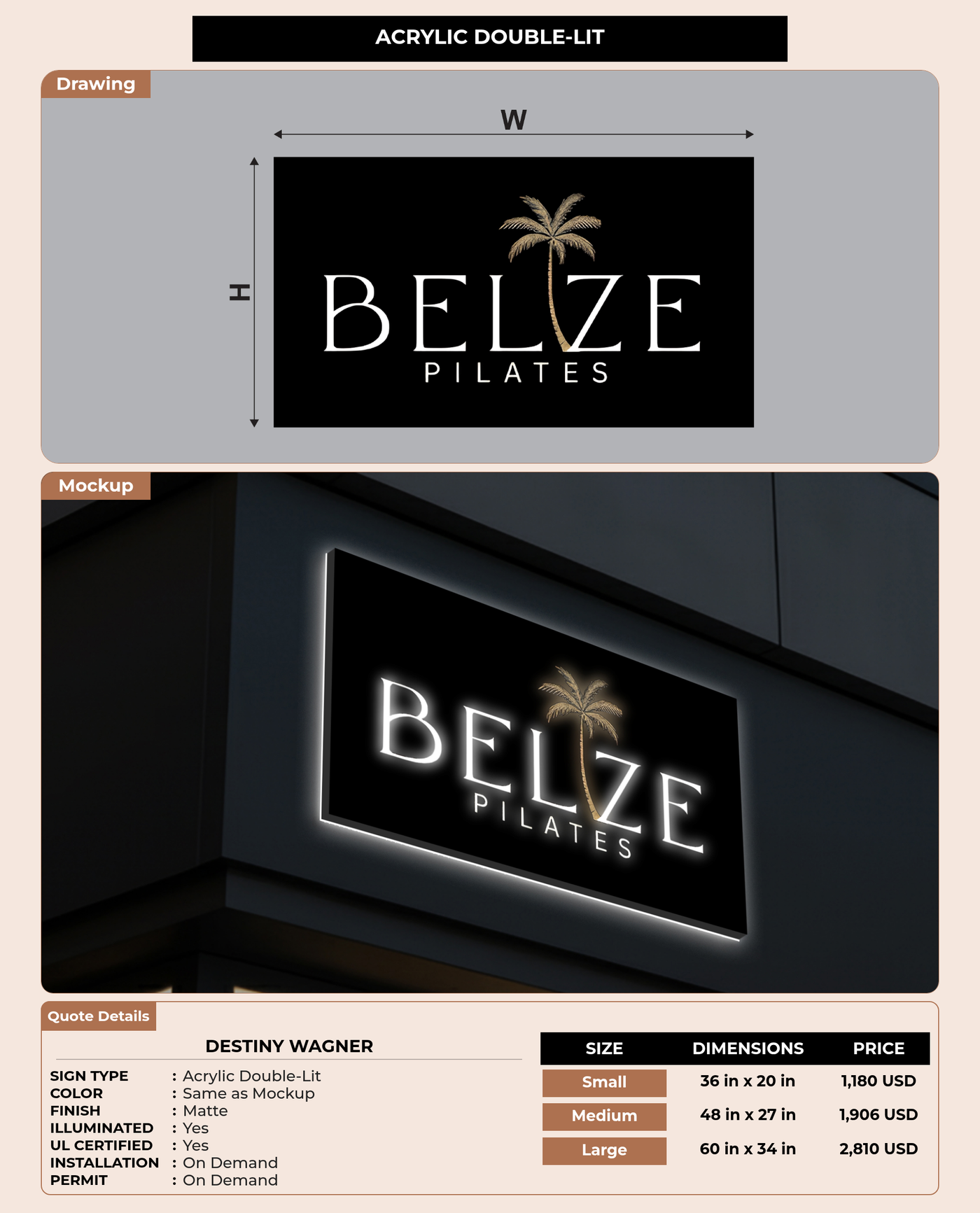 CUSTOM MOCKUP SIGN FOR Destiny Wagner