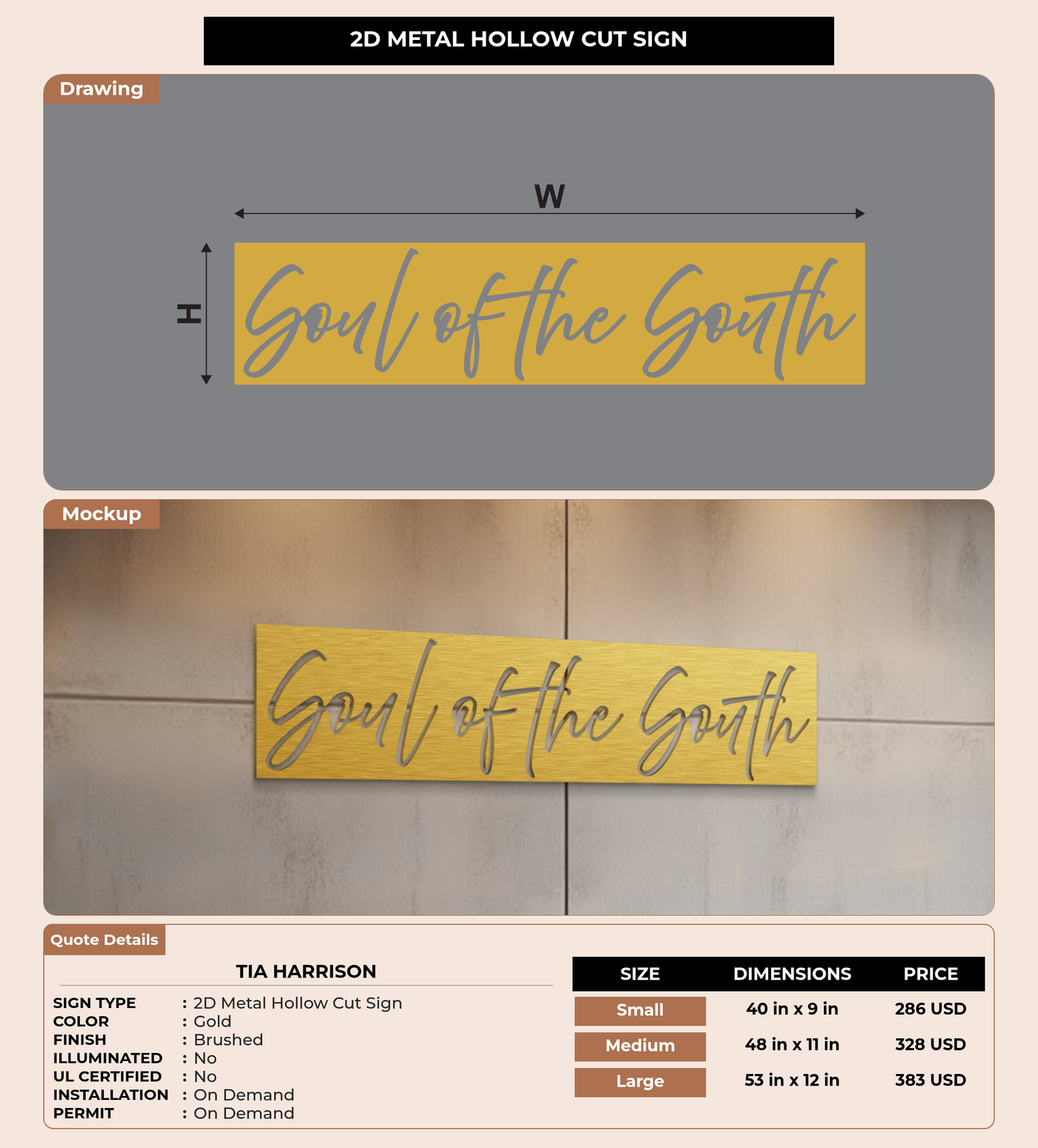 CUSTOM MOCKUP SIGN FOR Tia Harrison