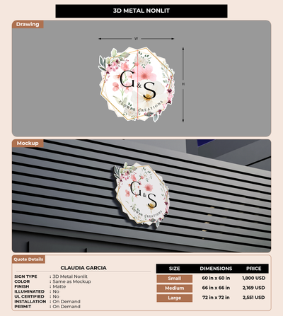 CUSTOM MOCKUP SIGN FOR Claudia Garcia