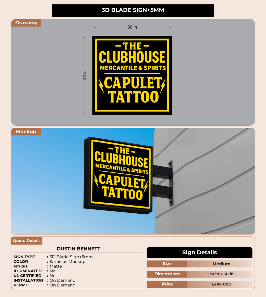 CUSTOM MOCKUP SIGN FOR Dustin Bennett