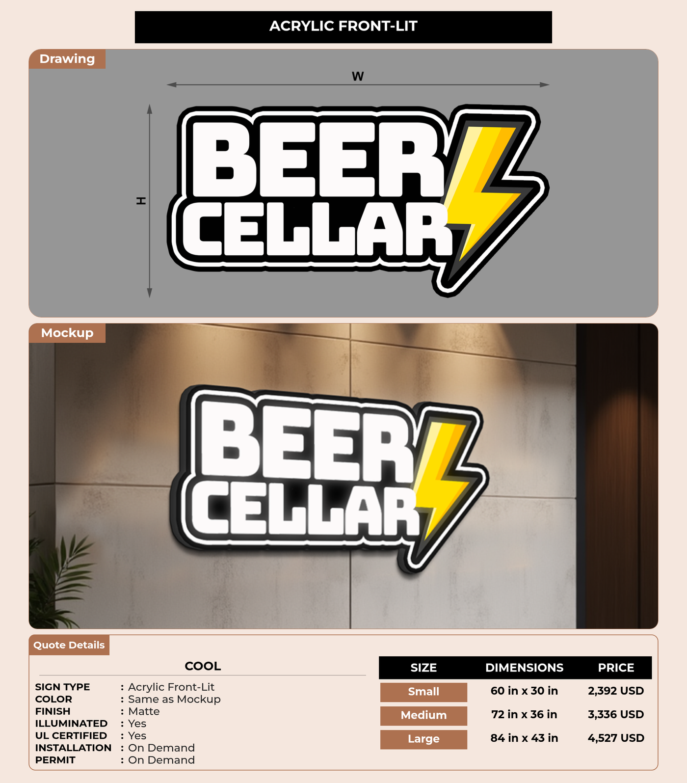 CUSTOM MOCKUP SIGN FOR Cool