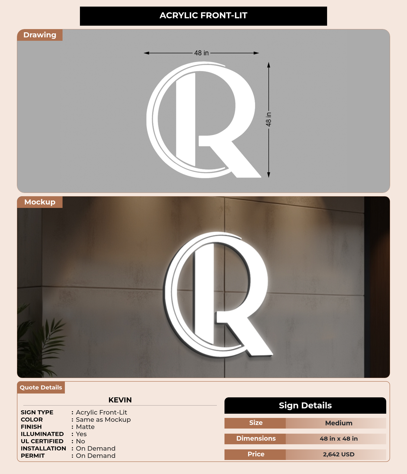 CUSTOM MOCKUP SIGN FOR Kevin