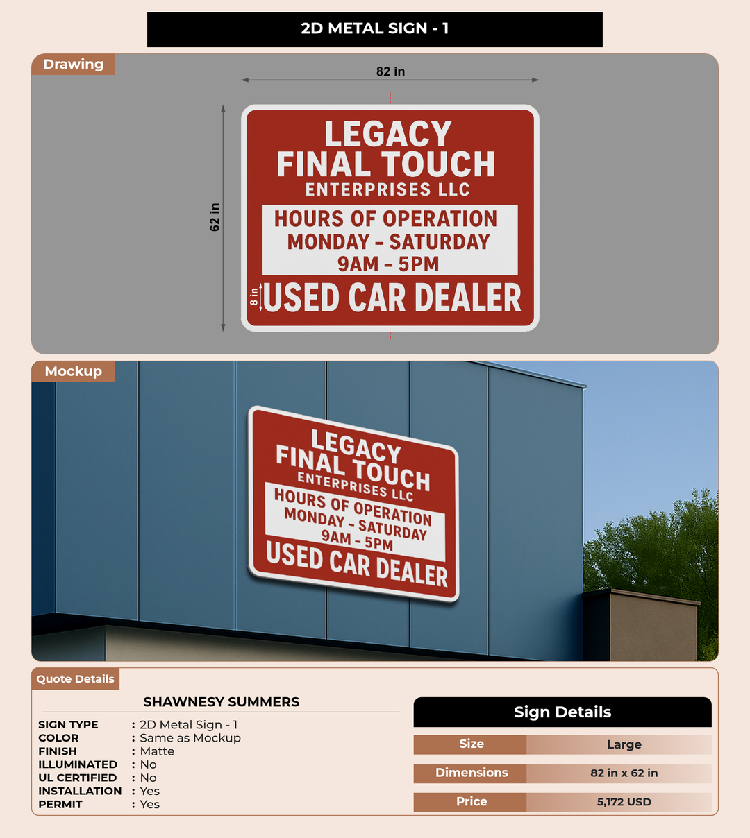 CUSTOM MOCKUP SIGN FOR Shawnesy Summers
