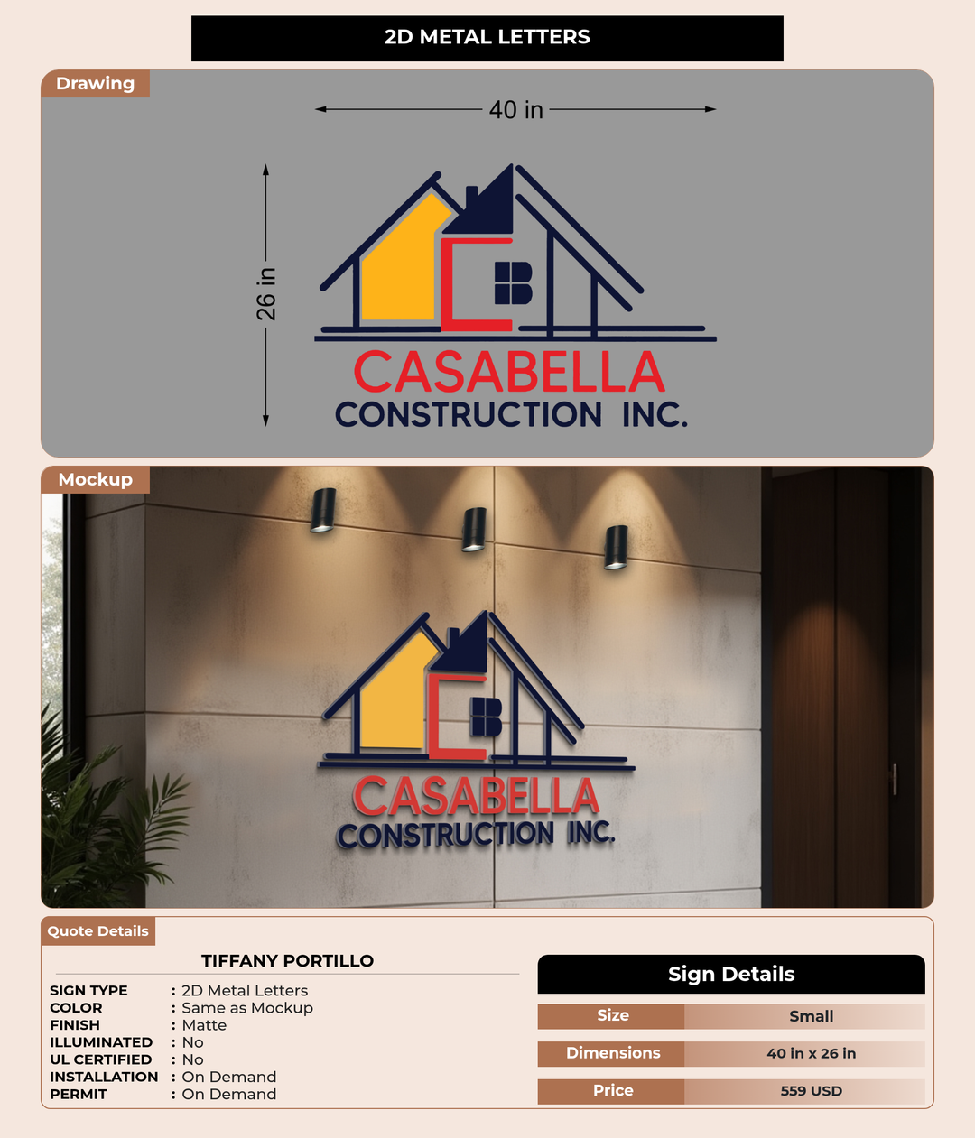 CUSTOM MOCKUP SIGN FOR Tiffany Portillo