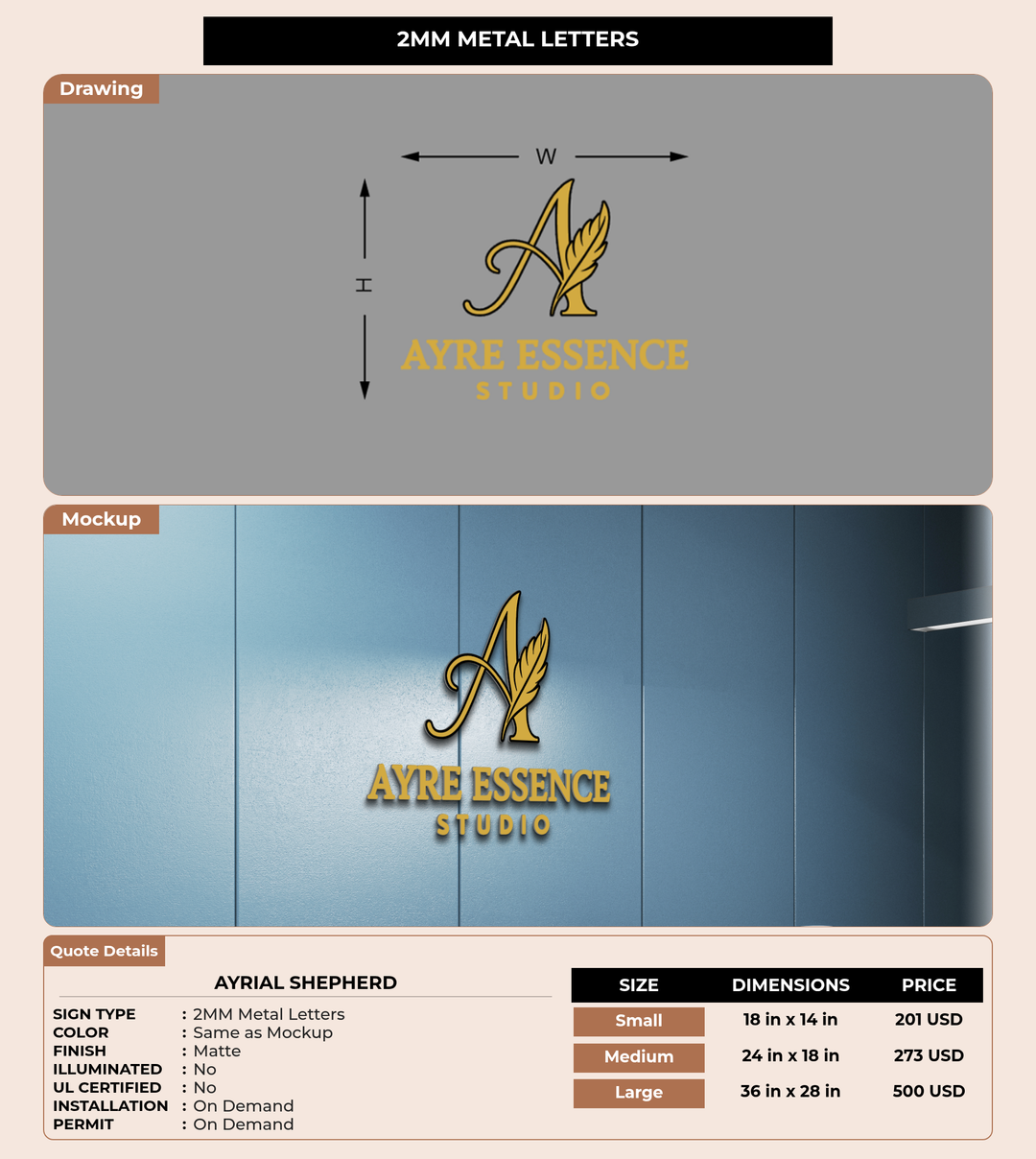 CUSTOM MOCKUP SIGN FOR Ayrial Shepherd