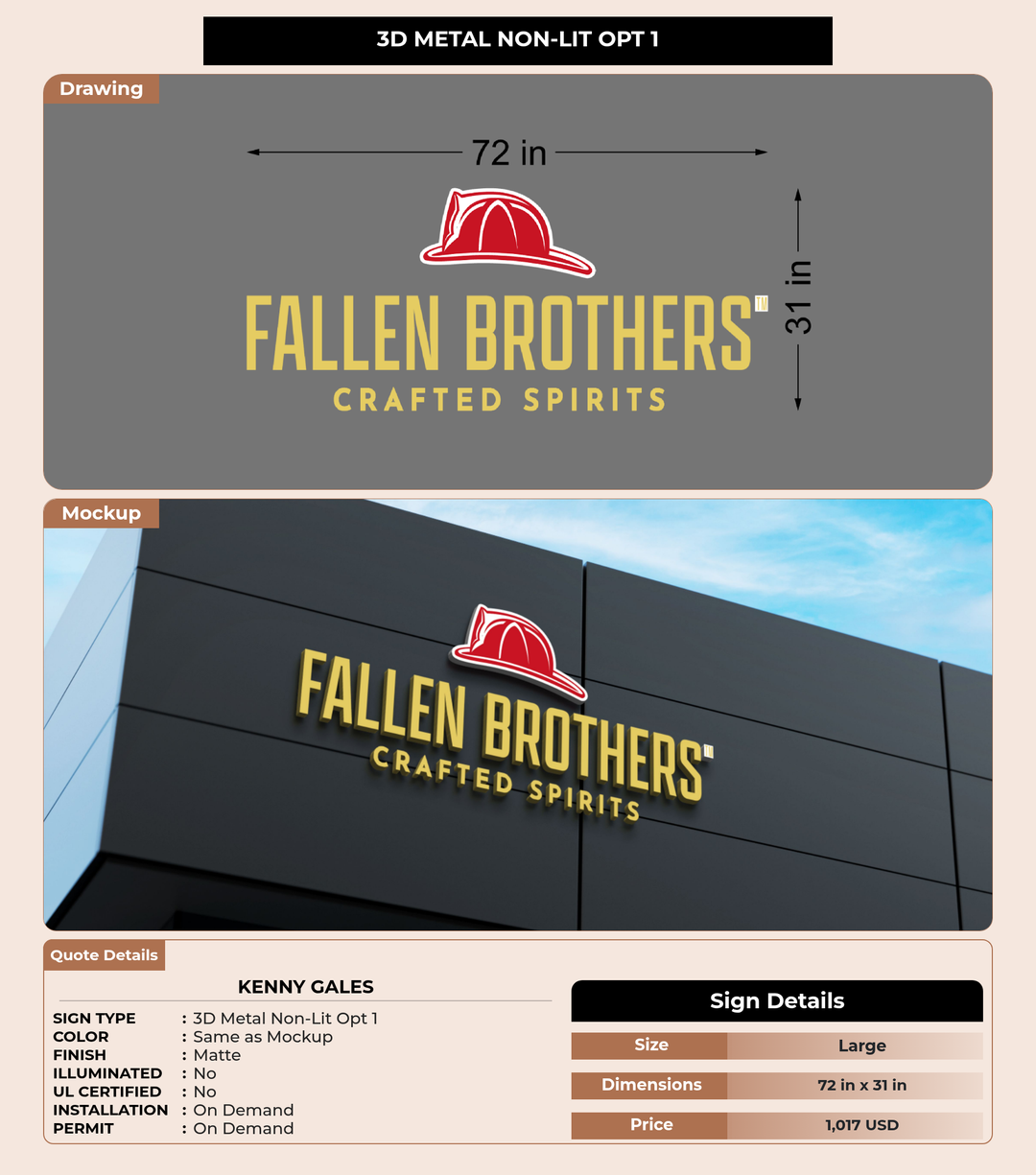 CUSTOM MOCKUP SIGN FOR Kenny Gales