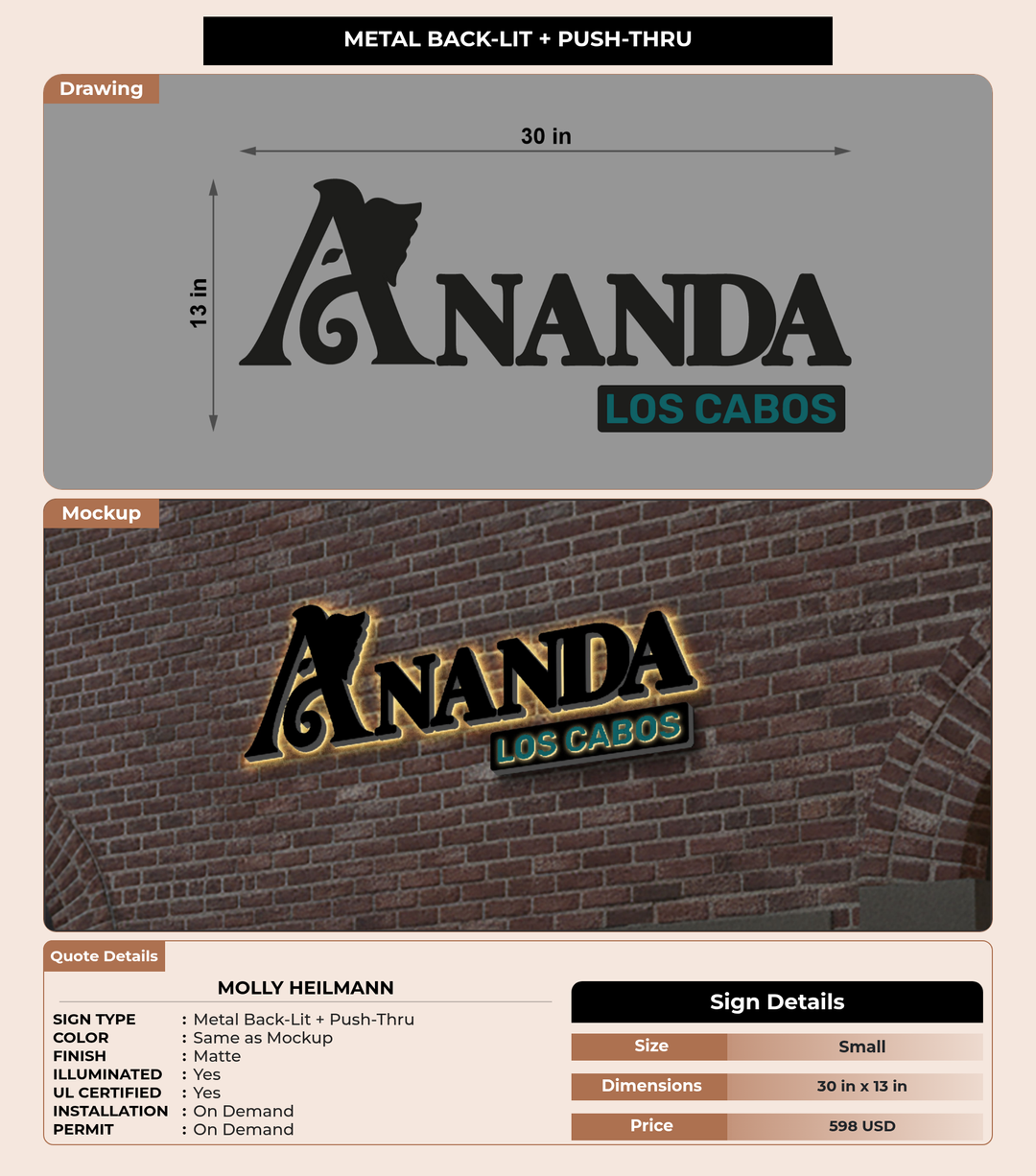 CUSTOM MOCKUP SIGN FOR Molly Heilmann
