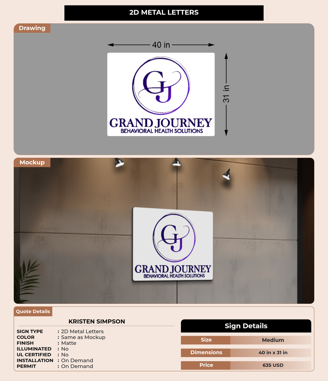 CUSTOM MOCKUP SIGN FOR Kristen Simpson