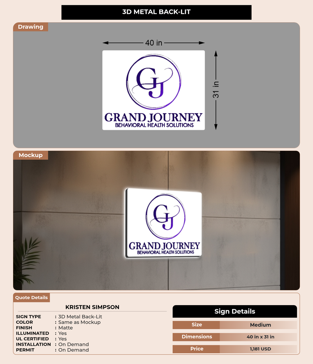 CUSTOM MOCKUP SIGN FOR Kristen Simpson