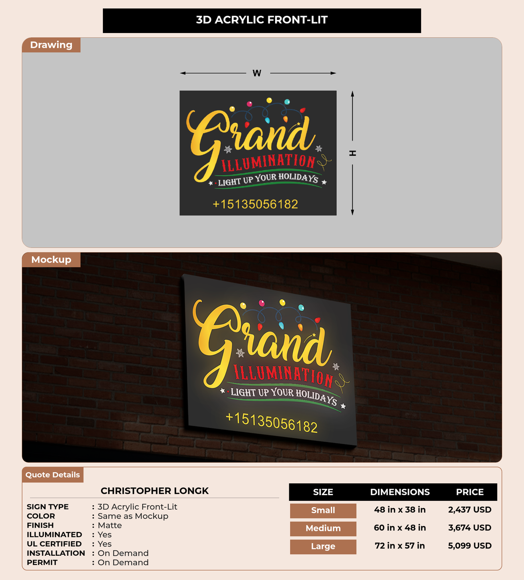 CUSTOM MOCKUP SIGN FOR Christopher Longk