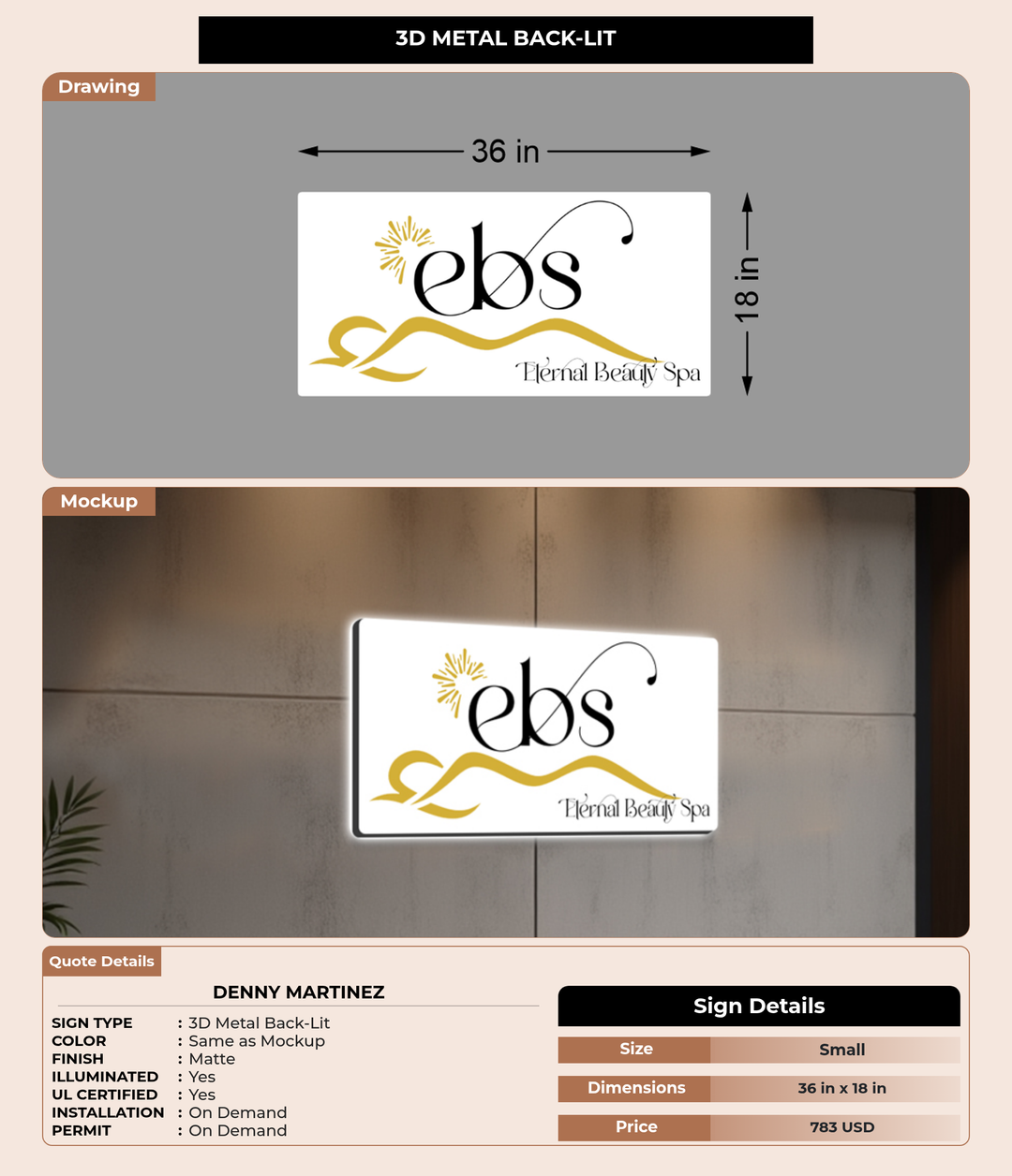 CUSTOM MOCKUP SIGN FOR Denny Martinez