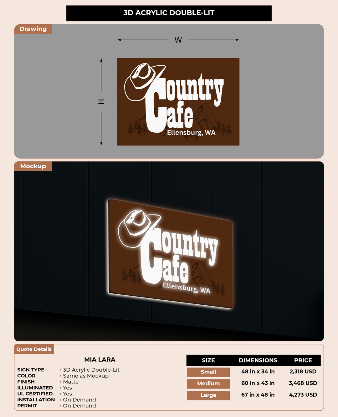 CUSTOM MOCKUP SIGN FOR Mia lara