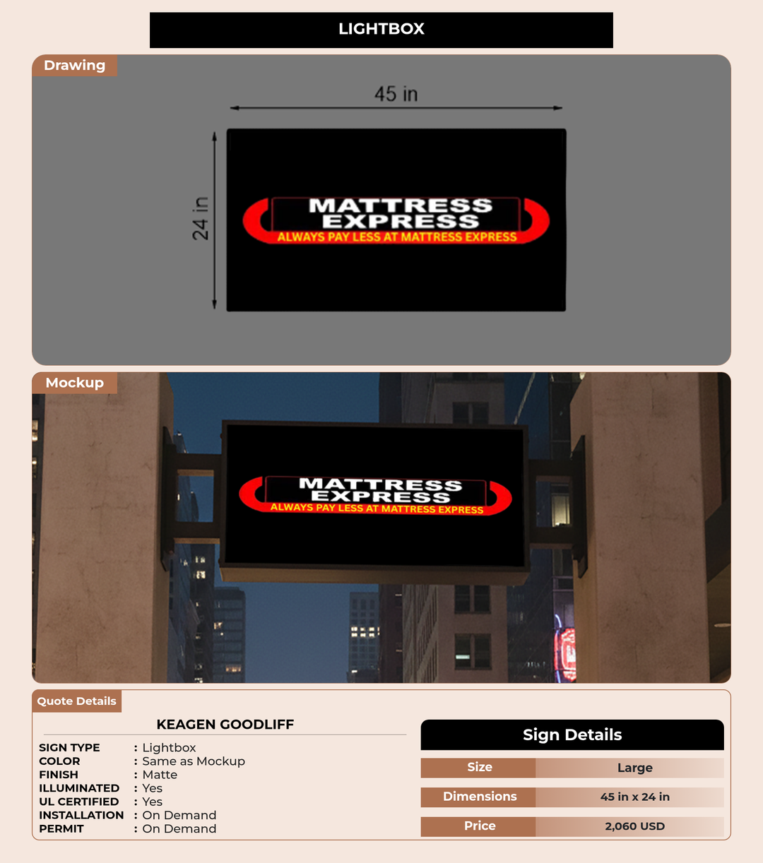 CUSTOM MOCKUP SIGN FOR Keagen Goodliff