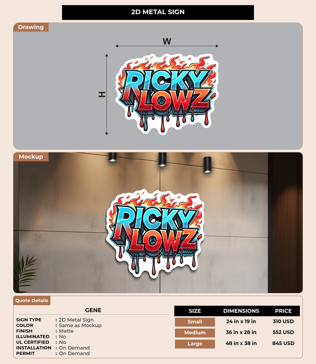 CUSTOM MOCKUP SIGN FOR Gene