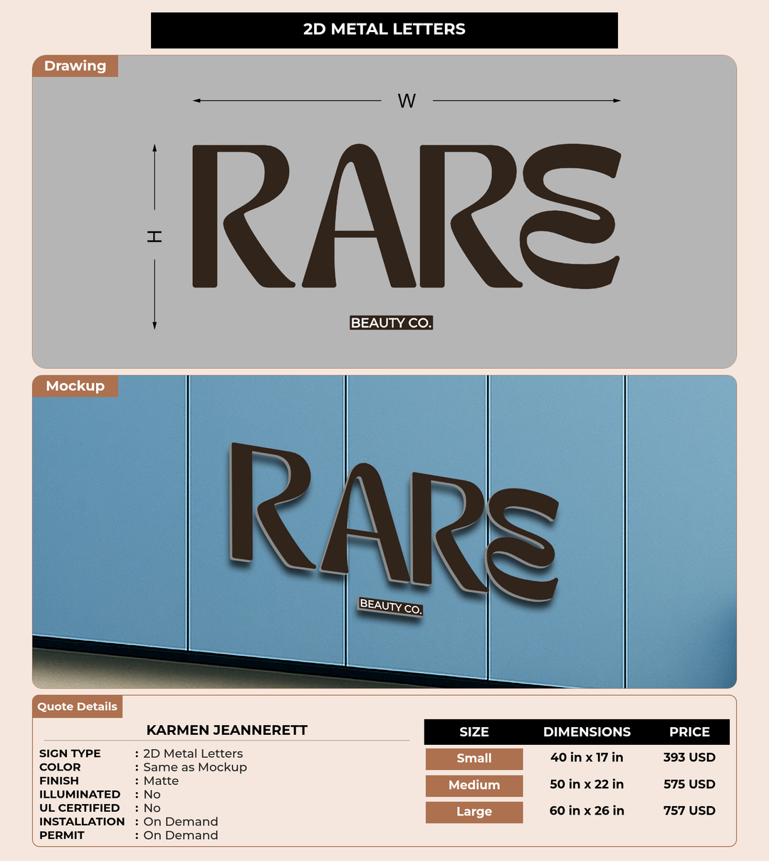 CUSTOM MOCKUP SIGN FOR Karmen Jeannerett