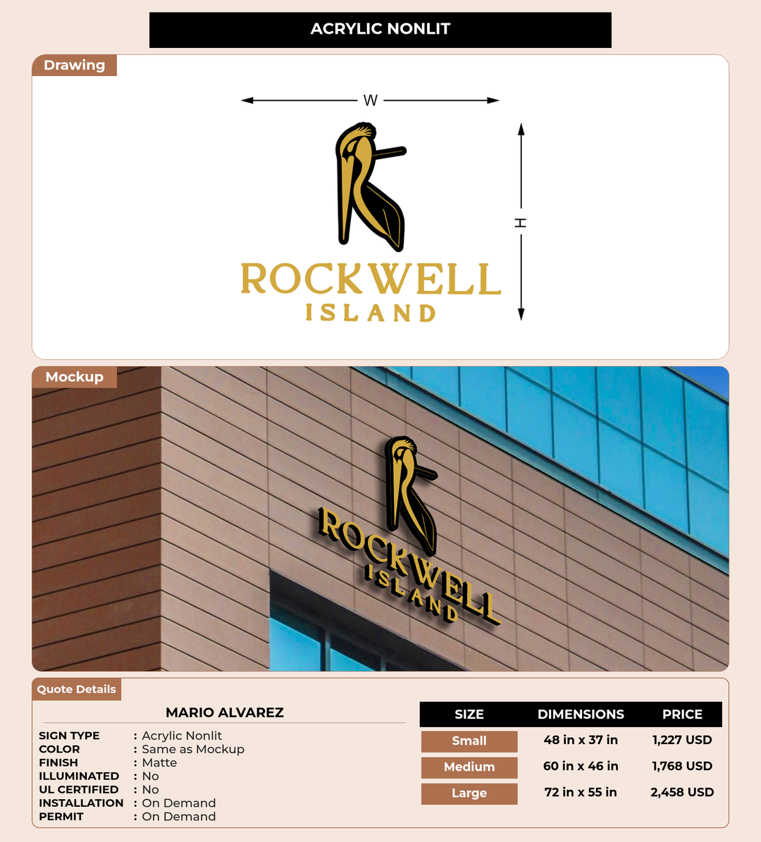 CUSTOM MOCKUP SIGN FOR Mario Alvarez