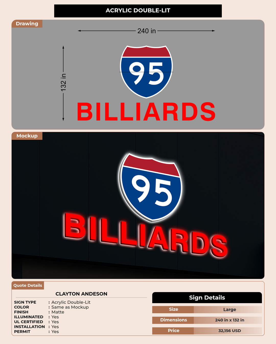 CUSTOM MOCKUP SIGN FOR Clayton Andeson