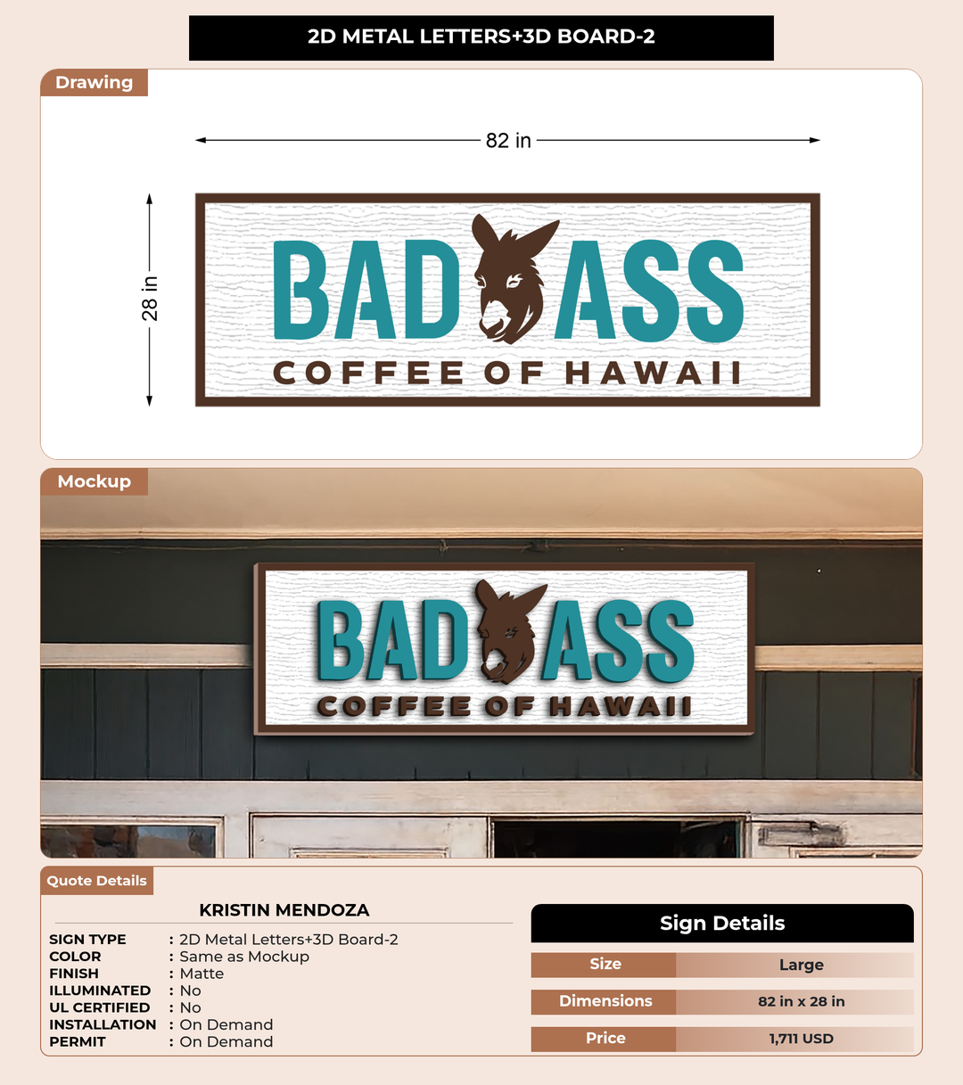 CUSTOM MOCKUP SIGN FOR Kristin Mendoza