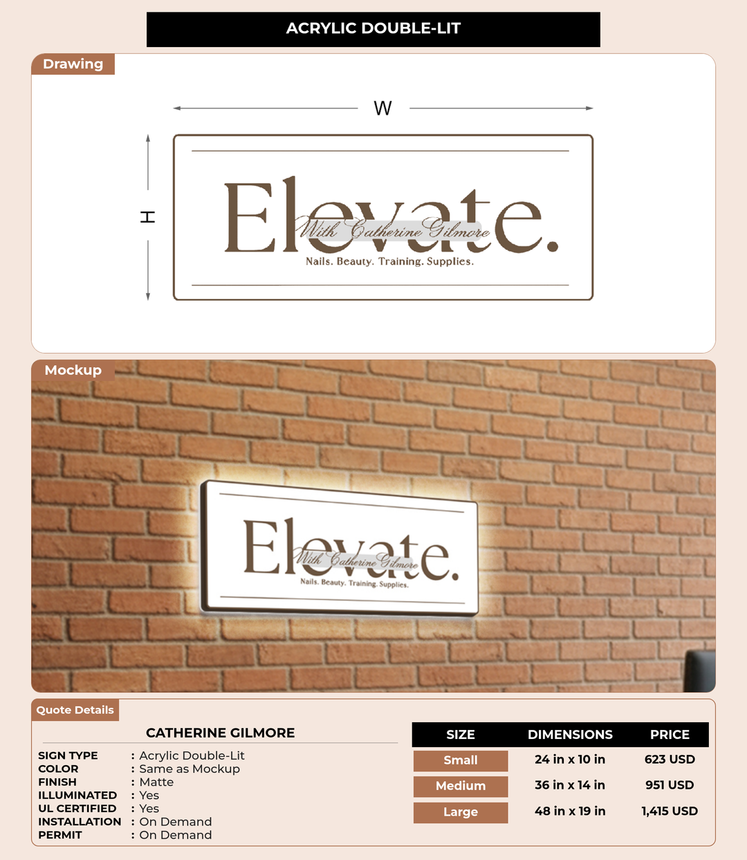CUSTOM MOCKUP SIGN FOR Catherine Gilmore