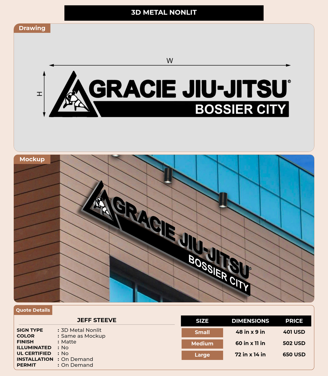 CUSTOM MOCKUP SIGN FOR Jeff Steeve