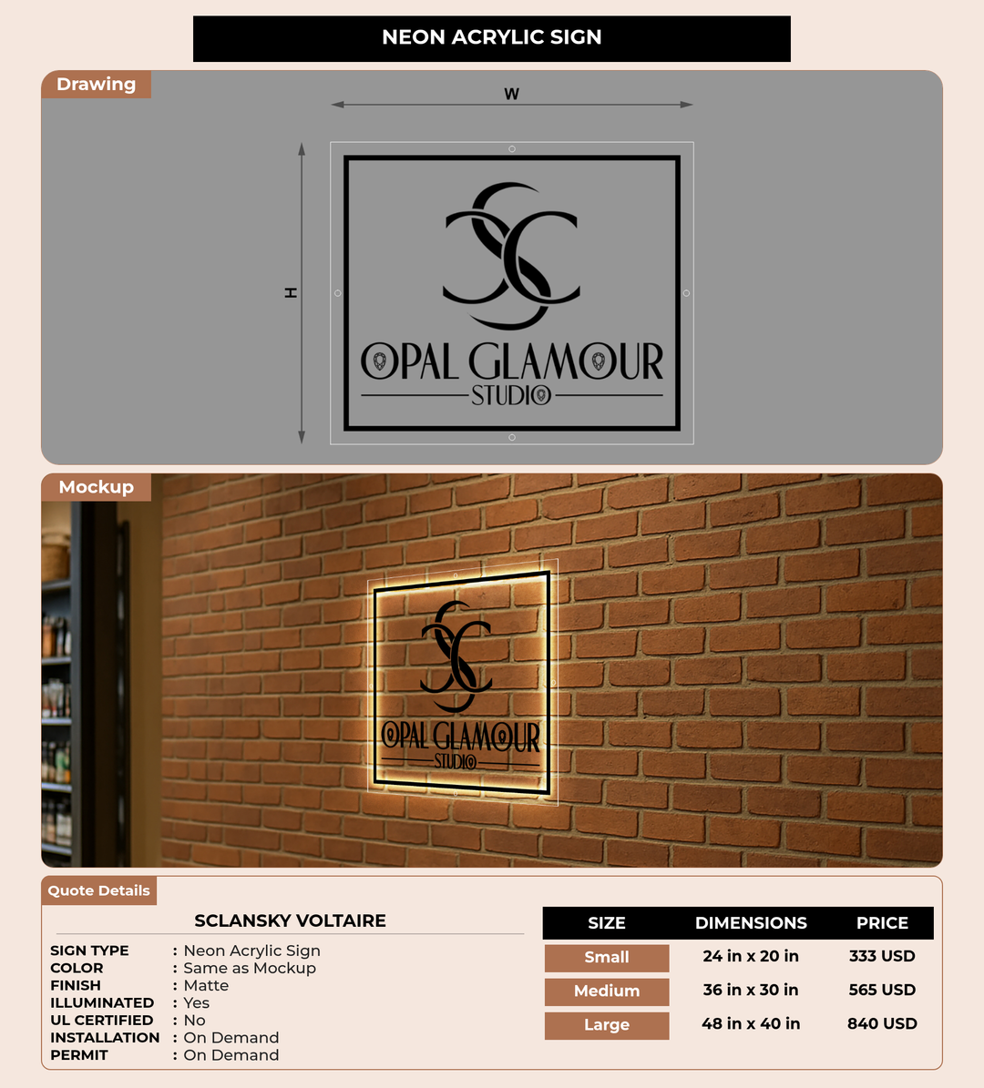 CUSTOM MOCKUP SIGN FOR Sclansky Voltaire