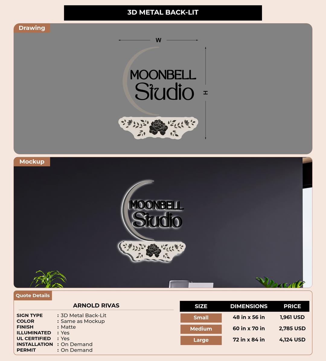 CUSTOM MOCKUP SIGN FOR Arnold Rivas