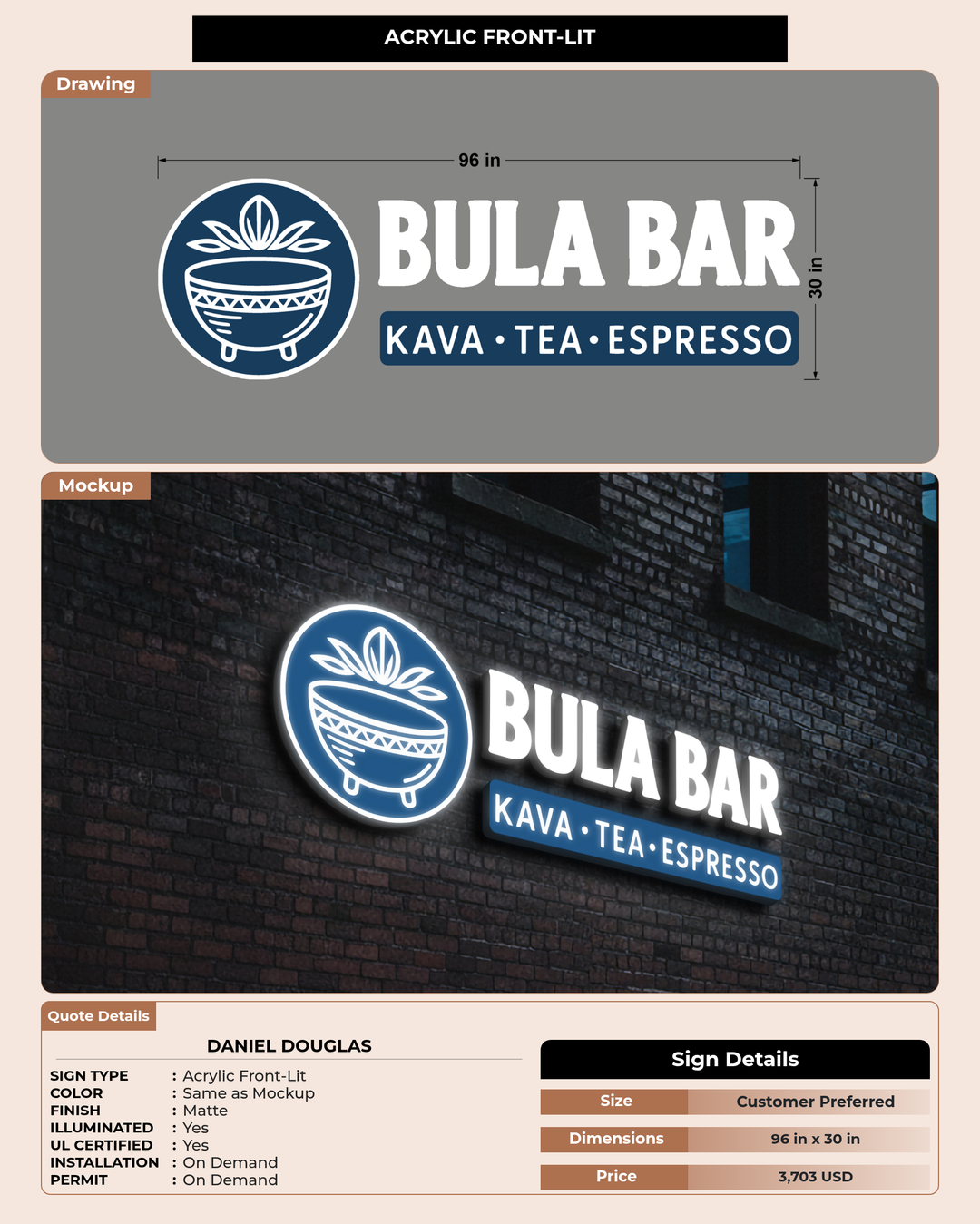CUSTOM MOCKUP SIGN FOR Daniel Douglas
