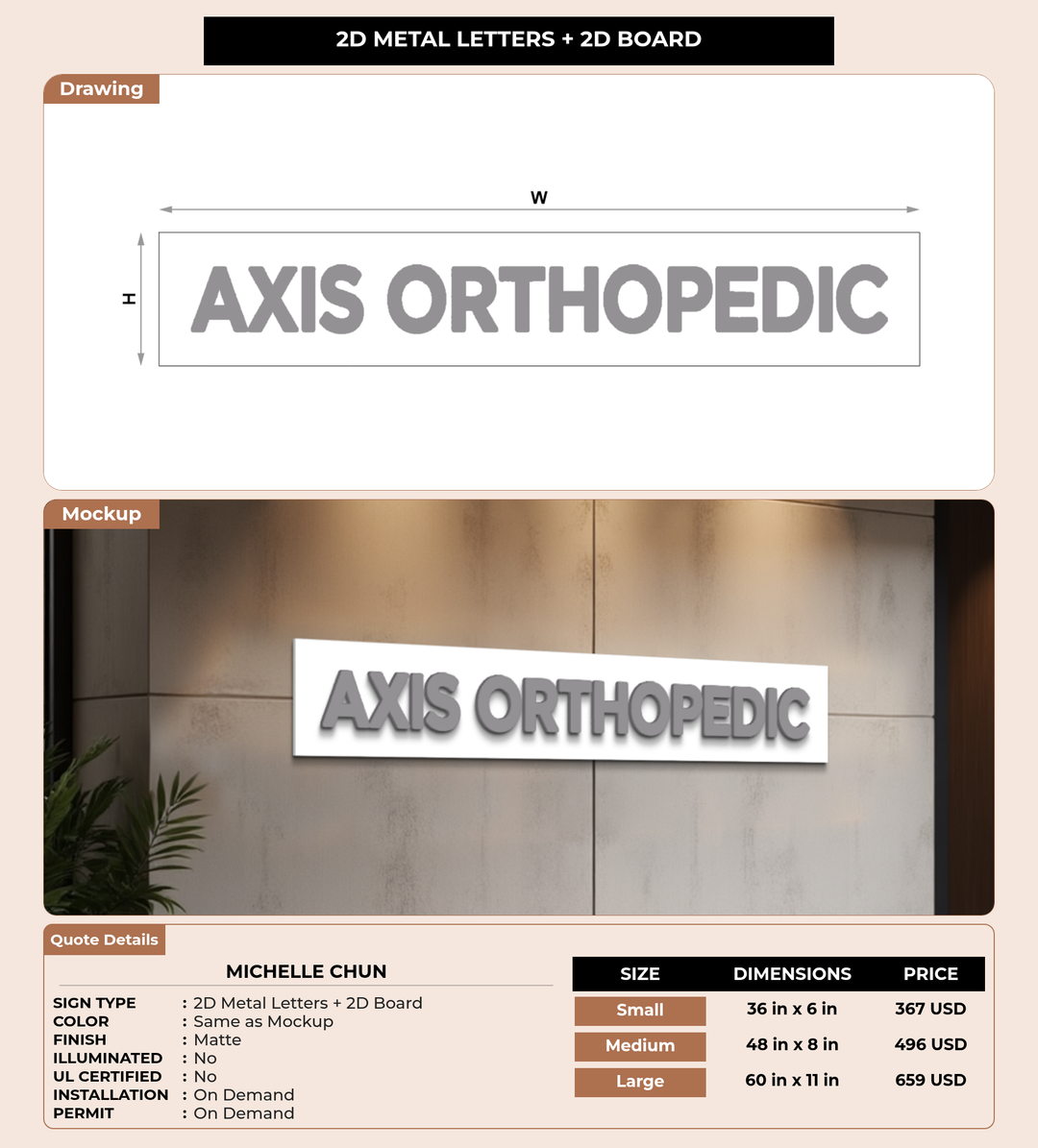 CUSTOM MOCKUP SIGN FOR Michelle Chun