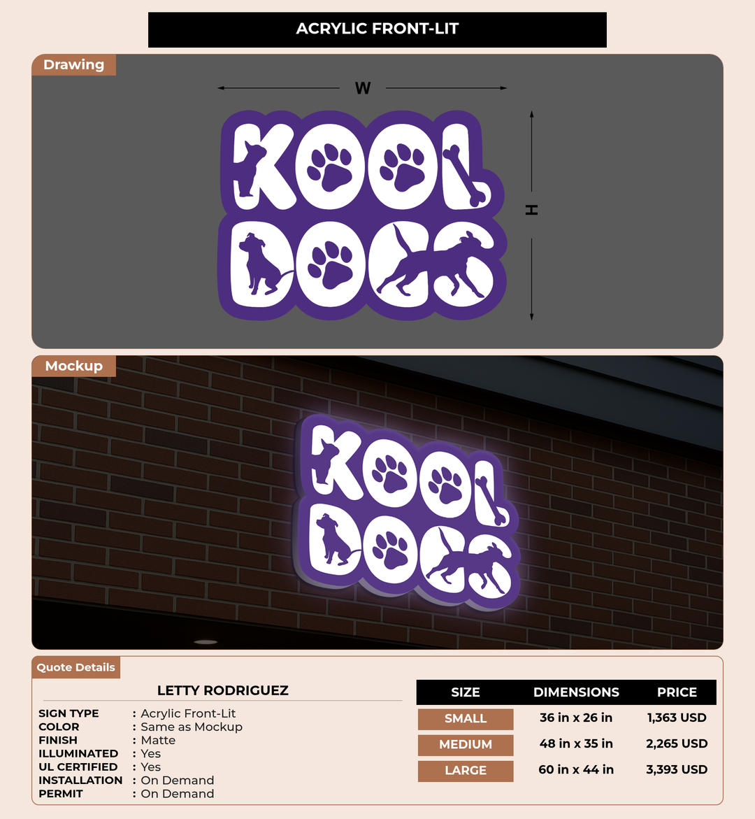 CUSTOM MOCKUP SIGN FOR Letty Rodriguez