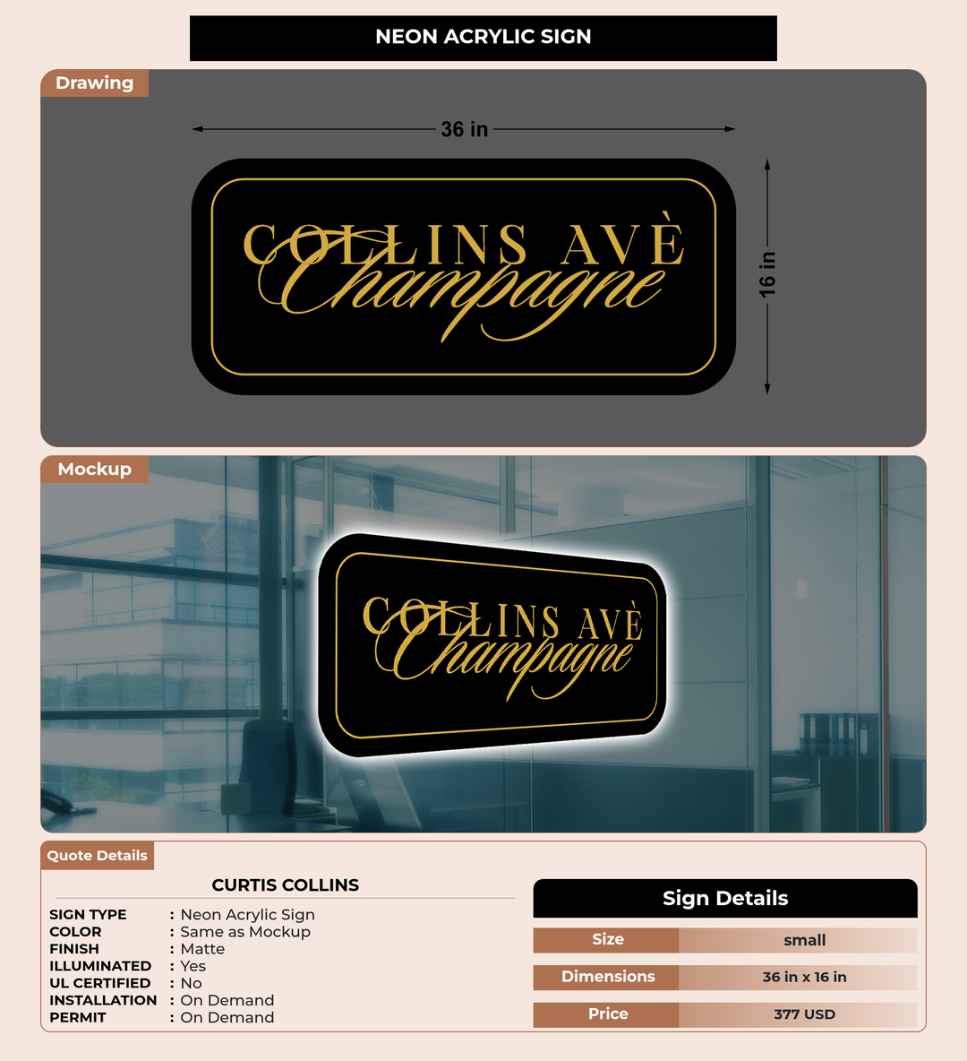 CUSTOM MOCKUP SIGN FOR Curtis  Collins