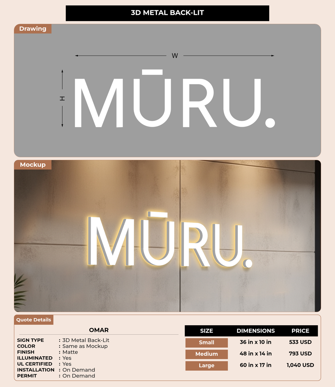 CUSTOM MOCKUP SIGN FOR Omar