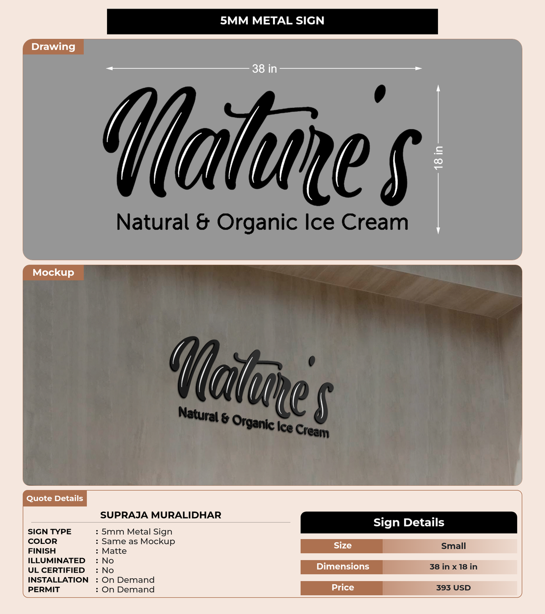 CUSTOM MOCKUP SIGN FOR Supraja Muralidhar