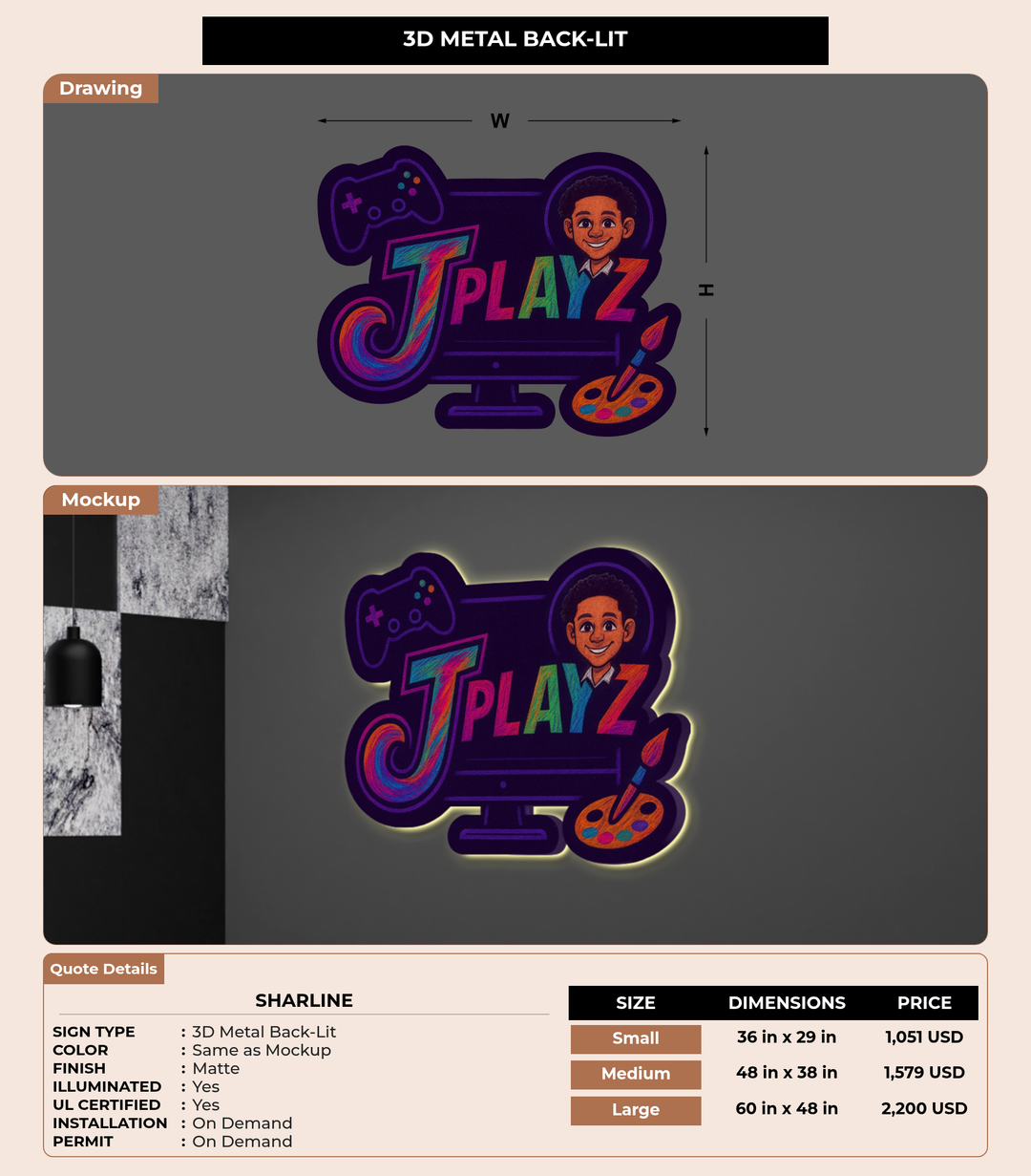CUSTOM MOCKUP SIGN FOR Sharline