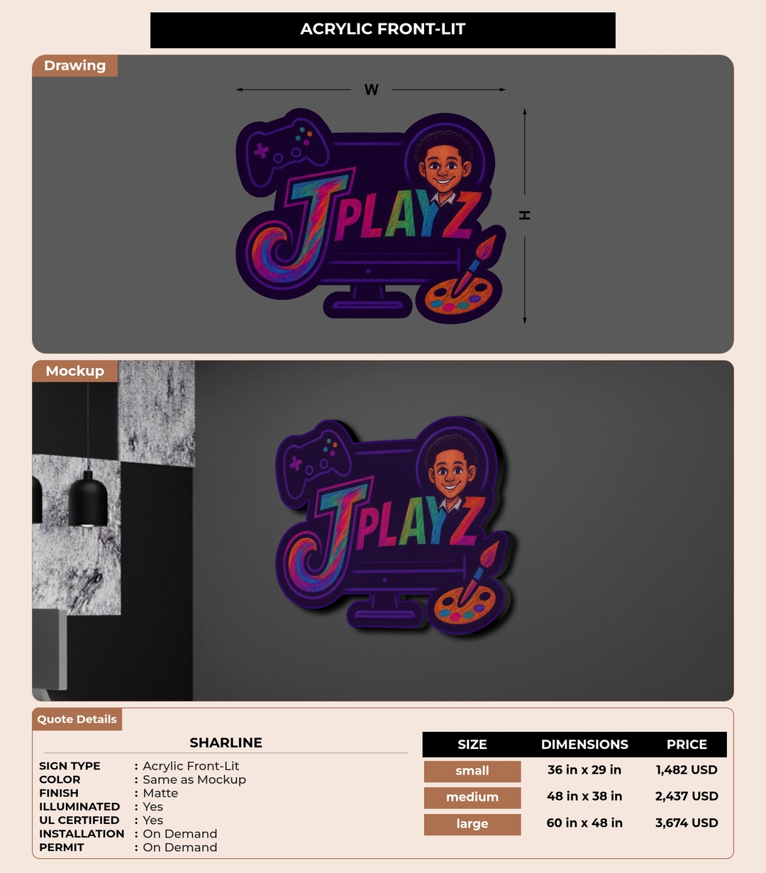 CUSTOM MOCKUP SIGN FOR Sharline