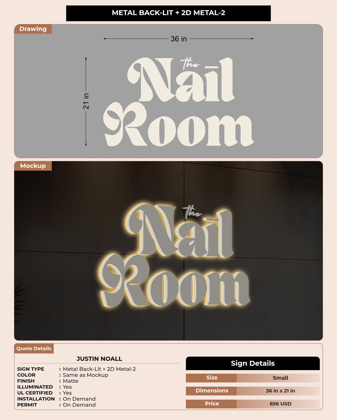 CUSTOM MOCKUP SIGN FOR Justin Noall