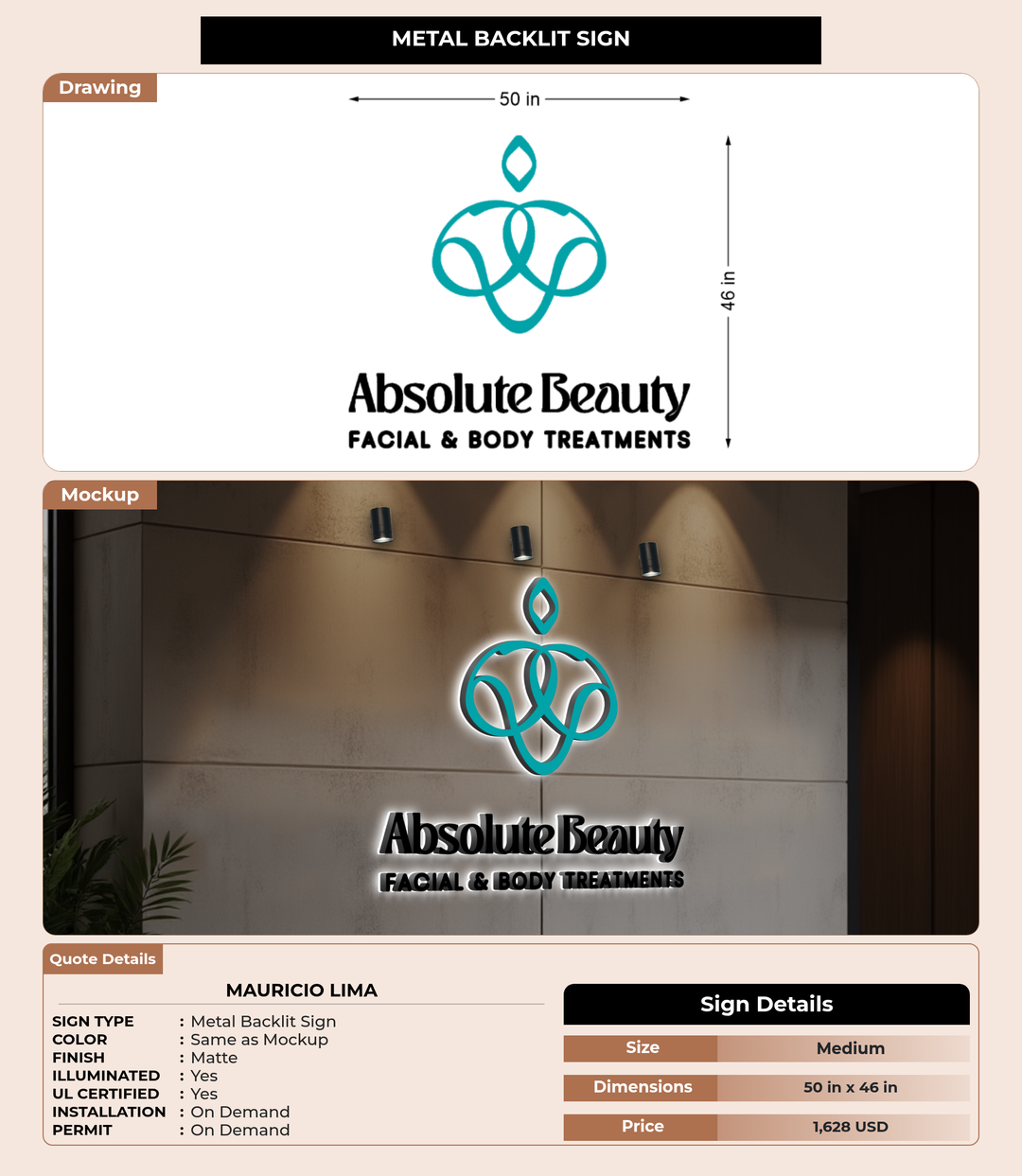 CUSTOM MOCKUP SIGN FOR Mauricio Lima