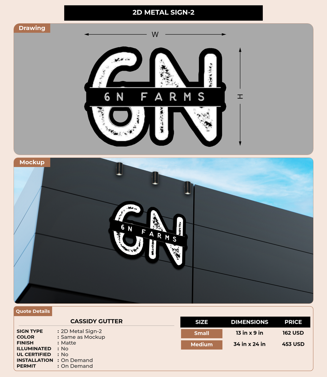 CUSTOM MOCKUP SIGN FOR Cassidy Gutter